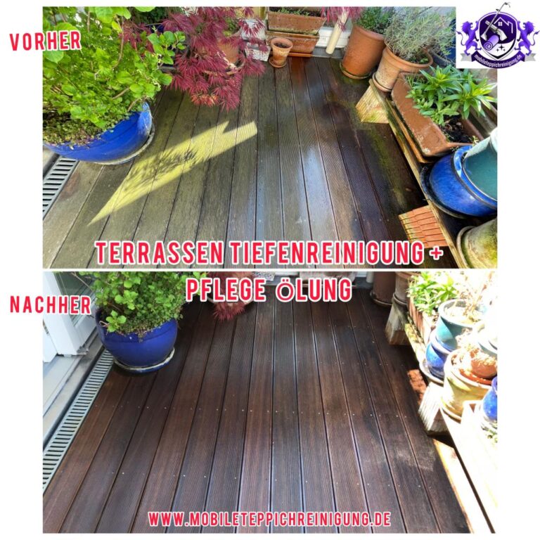 Terrassenreinigung Berlin vorher nachher